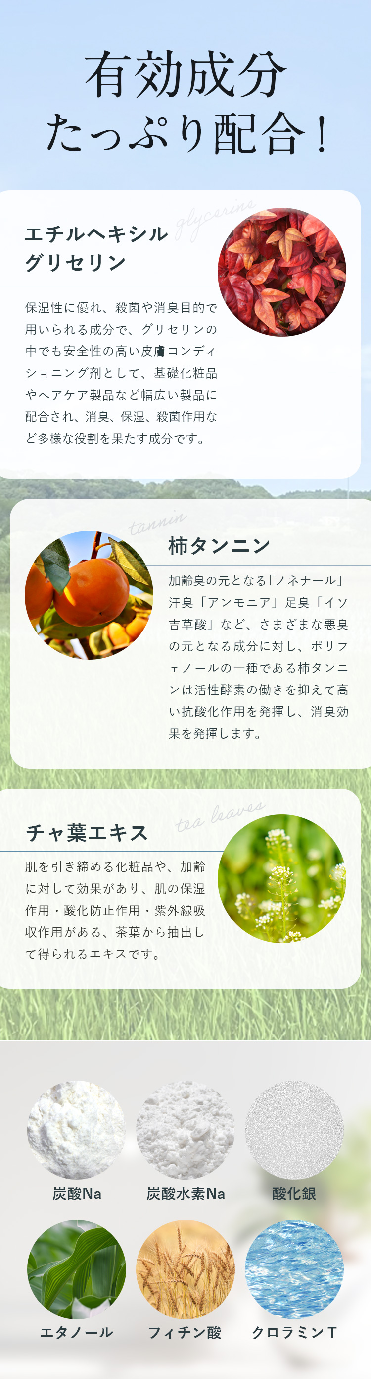 有料成分たっぷり配合