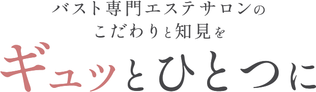 バスト専門エステサロンのこだわりと知見をぎゅっとひとつに
